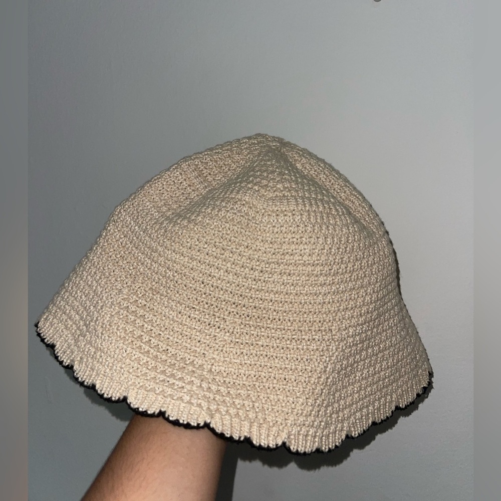Cream Crochet Bucket Hat